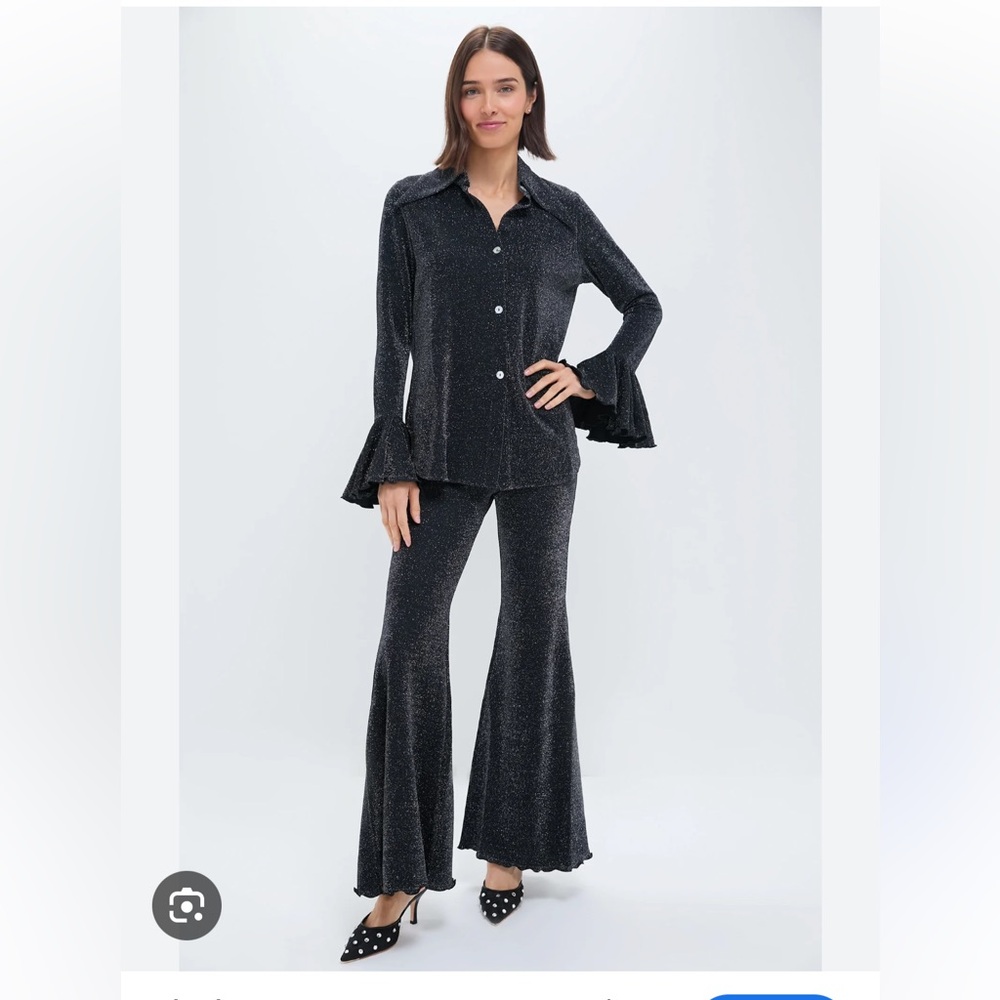 Sleeper Cosmos Shimmering Black Flare Pants